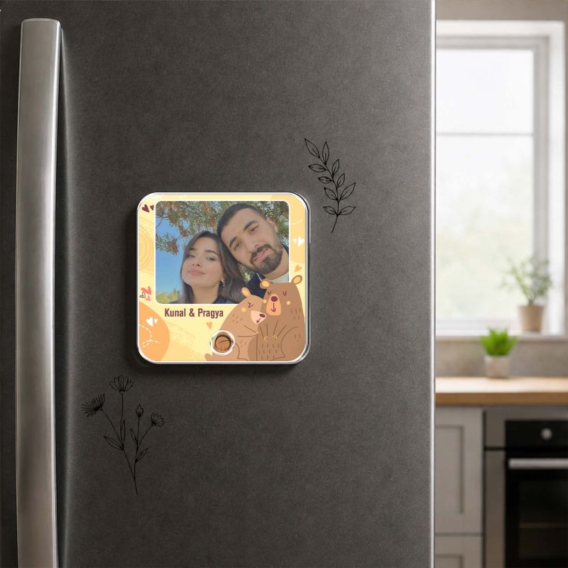 Gift for Girlfriend Boyfriend Cute Bear Theme Musical Fridge Magnet  UV Printed  Playable Music Feature Best Memorable Gift Decorative Magnet